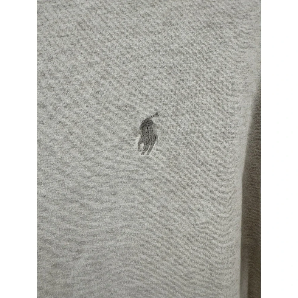 Polo Ralph Lauren Shirt Men M Beige V Neck Short Sleeve Preppy Pony Logo‎